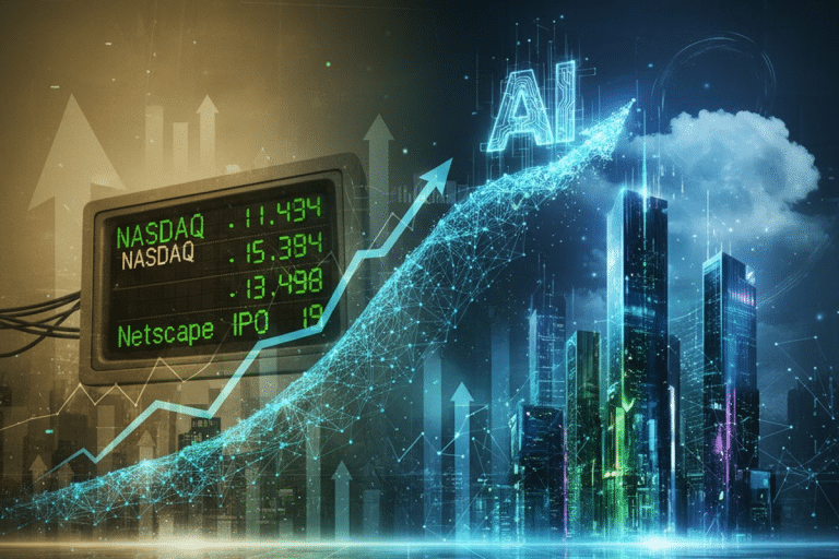 SKN | אנליזה היסטורית: הנאסד”ק מהדהד את שנות ה-90 – האם גל ה-AI יחזור על הזינוק הפרבולי של עידן Netscape?
