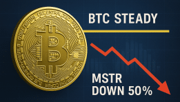 SKN | הנתק הכואב של מיקרוסטרטג’י: הביטקוין מחזיק מעמד – אבל המניה מתרסקת