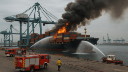 SKN | האם שתיקת ממשל טראמפ עלולה להאט את התגובה לשריפת אוניית המכולות בלוס אנג’לס?