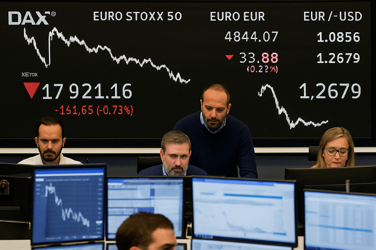 SKN | שווקי אירופה ננעלו בירידות – מדדי DAX ו-Euro Stoxx 50 מובילים את המגמה; התחזקות האירו והליש”ט מוסיפה לחץ
