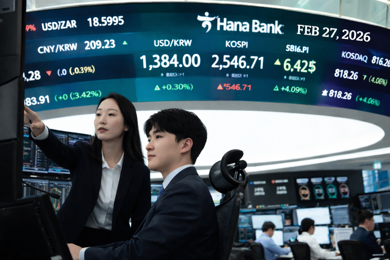 SKN | שווקי אסיה נסגרו במגמה מעורבת ב-27 בפברואר 2026 כאשר הונג קונג עלתה ב-0.95% בעוד קוריאה והודו ירדו; טאיוואן סגורה לרגל יום הזיכרון לשלום