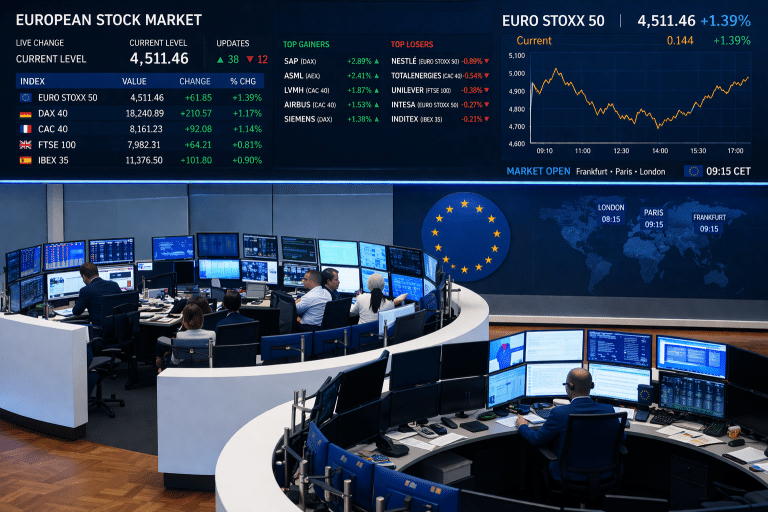 SKN | שווקי אירופה נותרו תחת לחץ כאשר חולשה אזורית נמשכת למרות יציבות בבריטניה